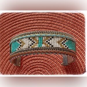 Multi-Strand Beaded Southwestern Style Bracelet.
